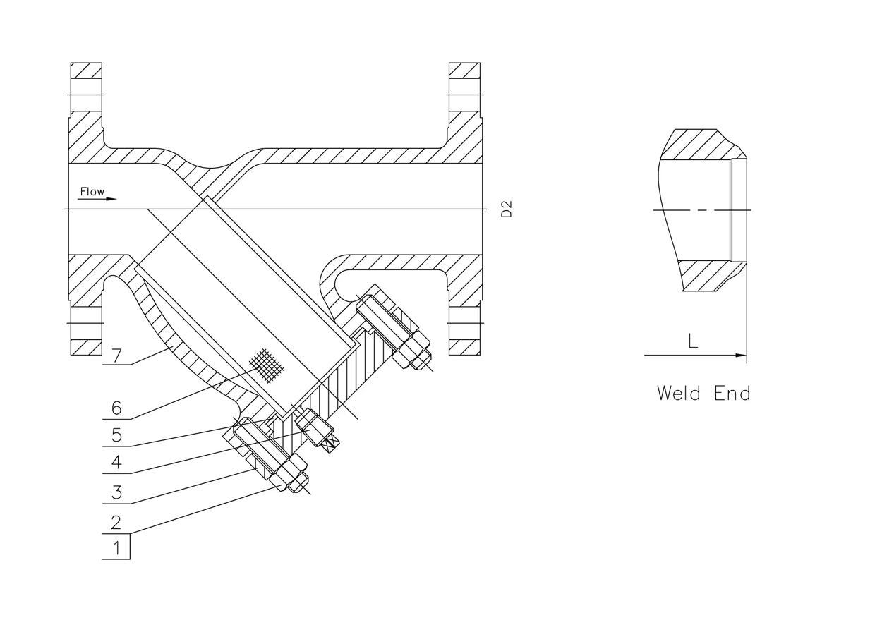 Титановый Y-образный сетчатый фильтр B367 Gr.C-2-2