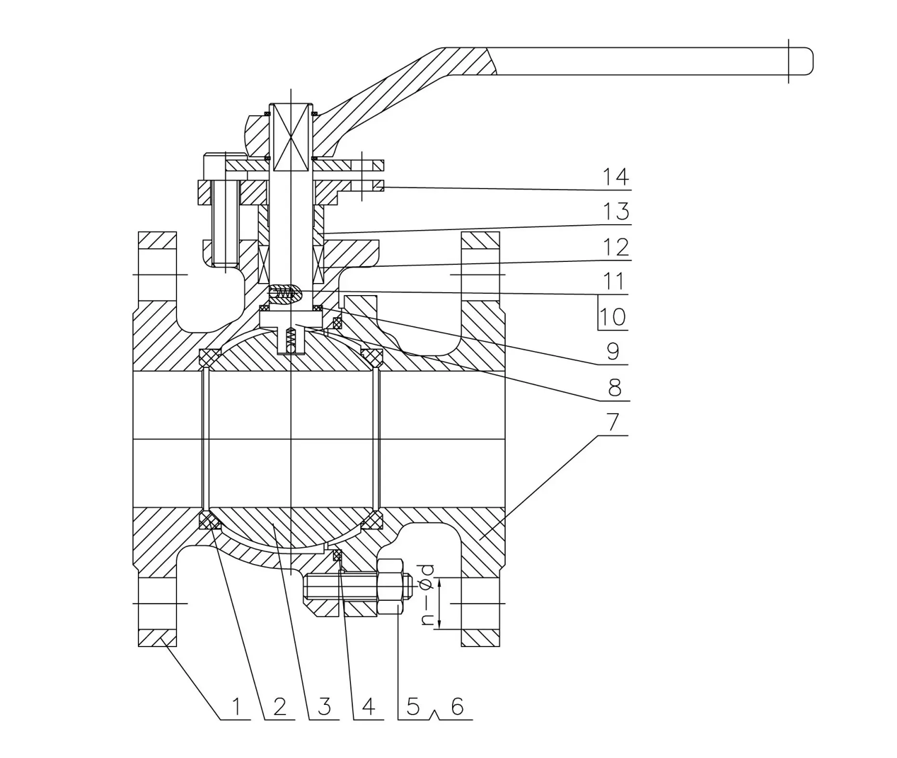 Титановый шаровой кран плавающего типа GBT6614 ZTA2 TA2-2
