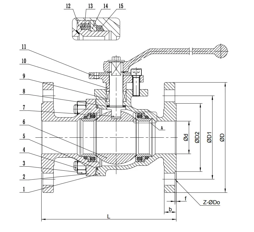 Шаровой кран с металлическим седлом и червячным приводом по стандарту API B367 Gr.C-2-2